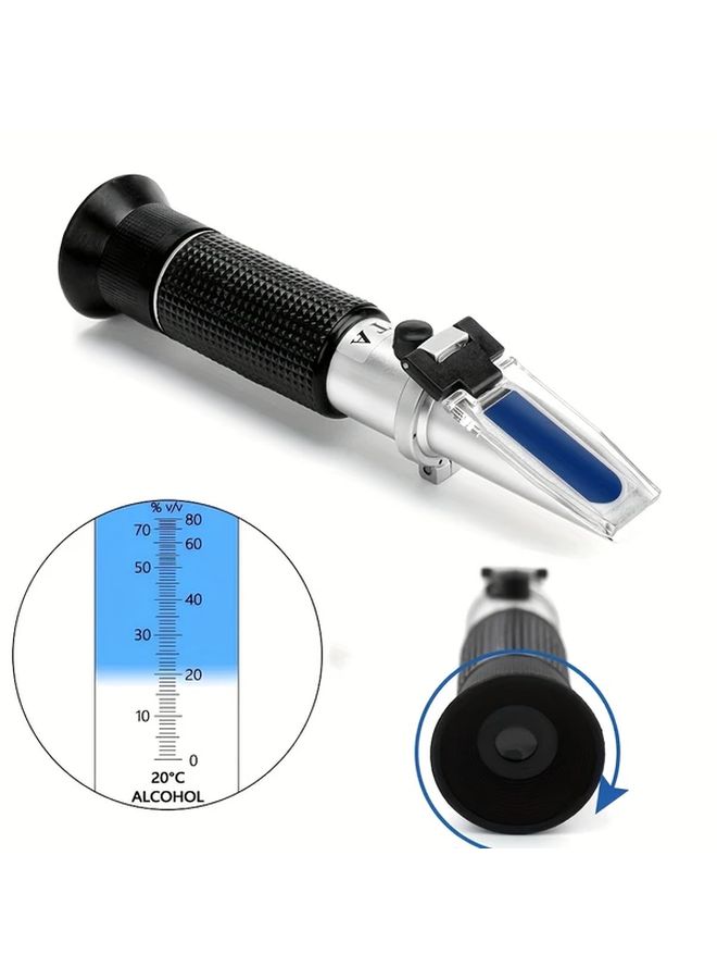 Alcohol Refractometer Tester 0 80 Percent With ATC Portable Hygienic 1pc - Image 1