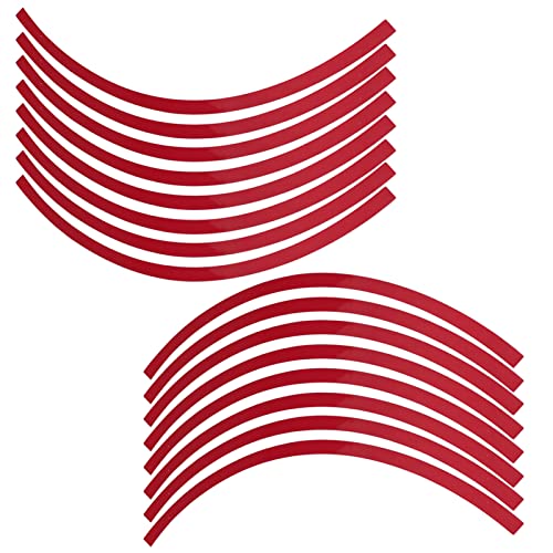 ZERONE شريط جنط السيارة، 16 قطعة شريط لاصق عاكس عالمي لعجلات السيارة (أحمر) - Image 1