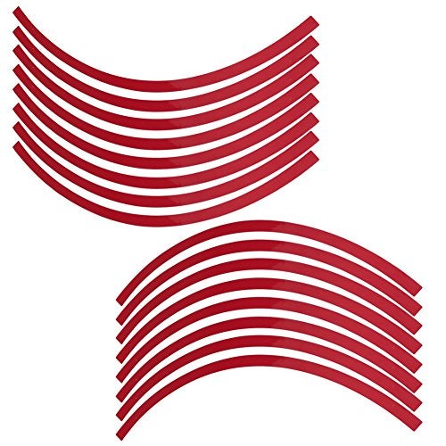 ZERONE شريط جنط السيارة، 16 قطعة شريط لاصق عاكس عالمي لعجلات السيارة (أحمر) - Image 2