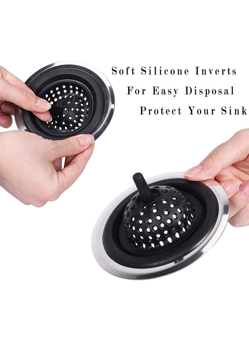 KESESU KESESU Kitchen Sink Drain Strainer Food Catcher Sink Stopper Kitchen DrainSink Drainers Traps Food Debris Rim for Most Sink Drains Black 2  - Image 3