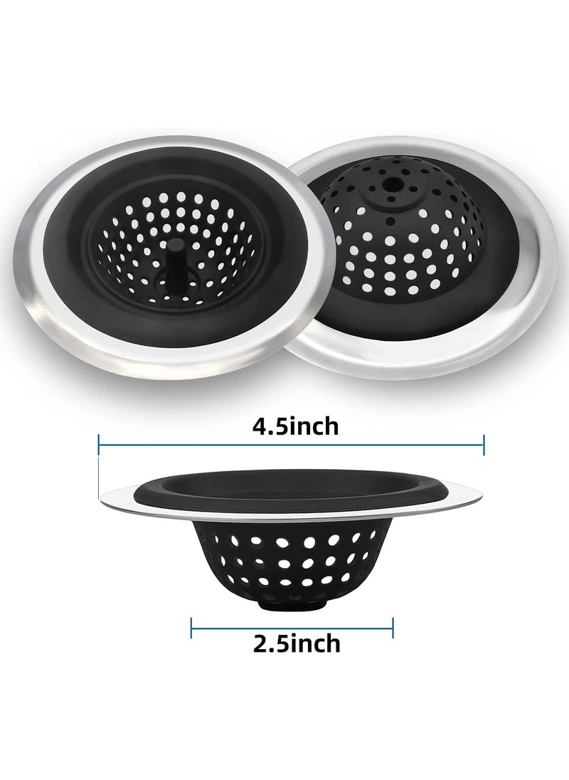 KESESU KESESU Kitchen Sink Drain Strainer Food Catcher Sink Stopper Kitchen DrainSink Drainers Traps Food Debris Rim for Most Sink Drains Black 2  - Image 2