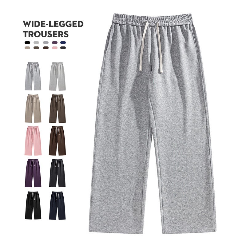 Tall Heavy Straight Pants Fashion Brand Loose Casual Sports Purple Pants Pants For Men And Women - Image 3