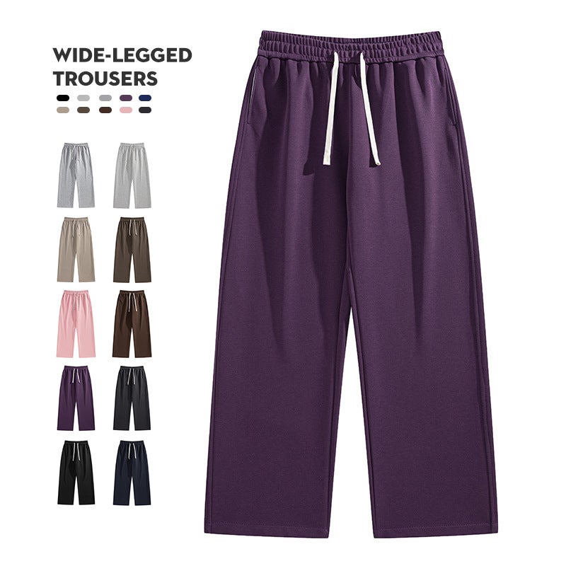 Tall Heavy Straight Pants Fashion Brand Loose Casual Sports Purple Pants Pants For Men And Women - Image 2