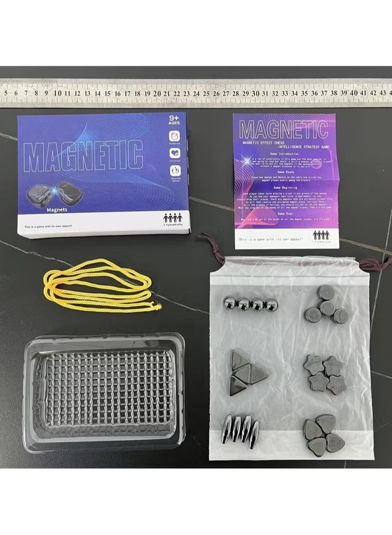 لعبة الشطرنج المغناطيسية، 6 أشكال مختلفة من قطع الشطرنج، لعبة مغناطيسية ممتعة على الطاولة، لعبة لوح مغناطيسي، لعبة استراتيجية للأطفال والكبار، ألعاب الحفلات العائلية (C) - Image 5