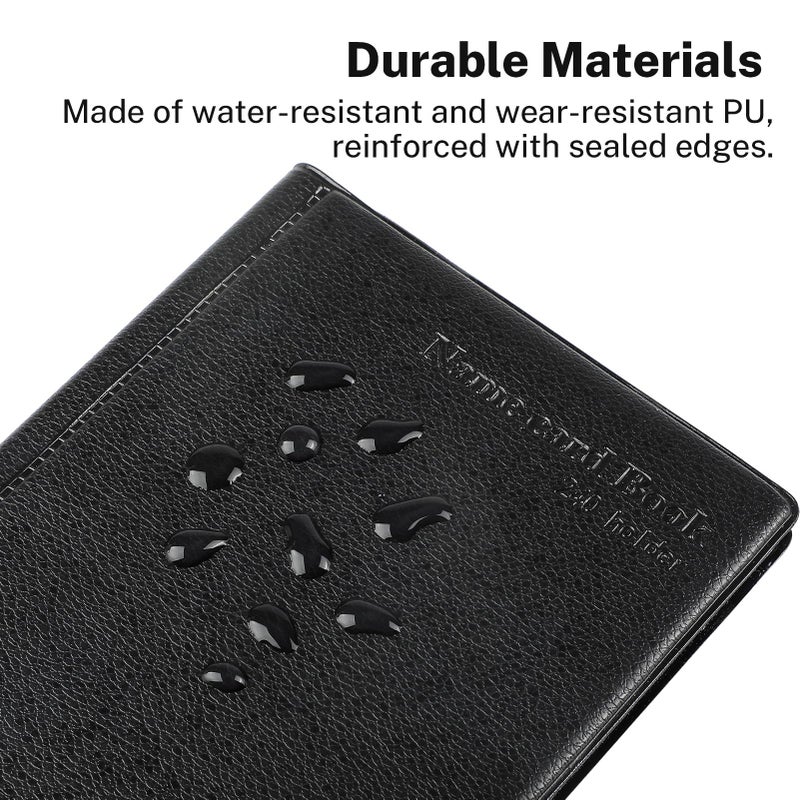 MaxGear Business Card Organizer, 240 Cards Book Portable Business Card Holder for Men & Women, Professional PU Credit Cards Binder File Storage, Black - Image 4