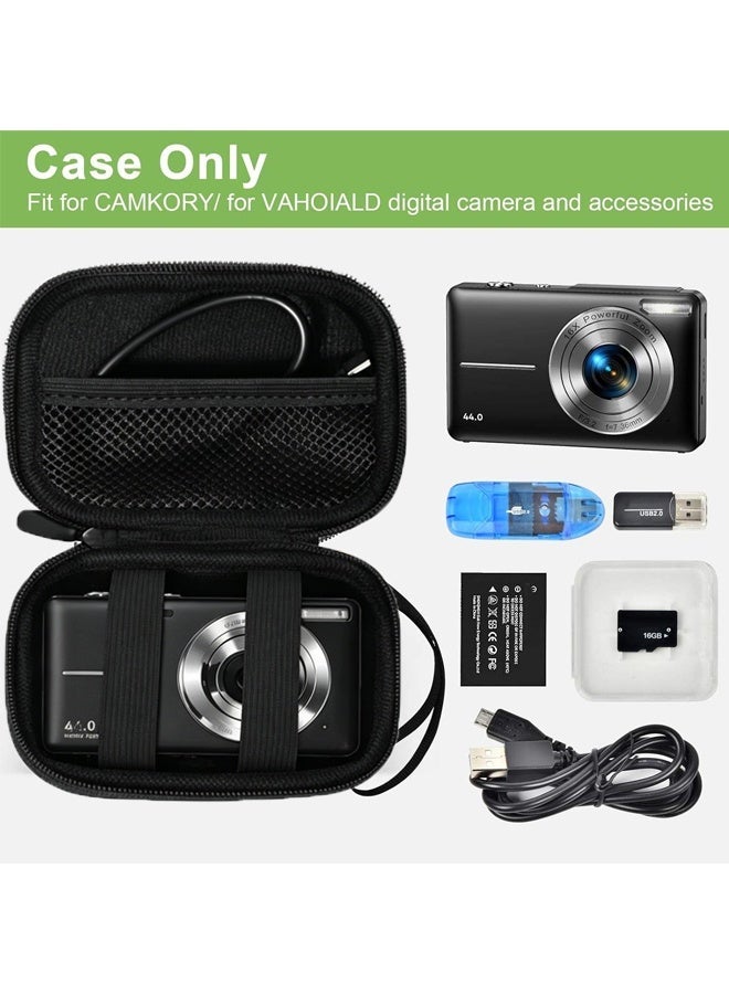 Rubvrenti Digital Camera Bag,Camera Case,Suitable For Ccd Digital Camera, Travel Portable Cute Small Camera Bag For Earphones, Usb Cable And Memory Cards Black - Image 5