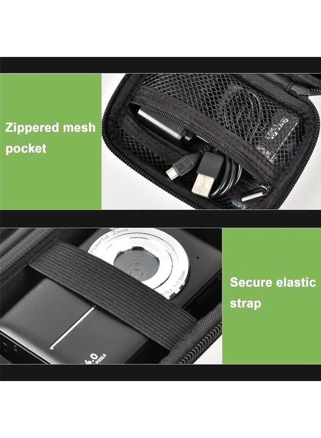 Rubvrenti Digital Camera Bag,Camera Case,Suitable For Ccd Digital Camera, Travel Portable Cute Small Camera Bag For Earphones, Usb Cable And Memory Cards Black - Image 4