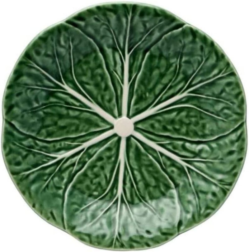 The Wine Savant The Wine Savant Bordallo Pinheiro Cabbage Green Dessert Plate Set of 4 with A Microfiber Cleaning Towel  Gourmet Kitchen Presentation Lettuce Serving Dish Platter For Party Wedding Tableware 8 L  - Image 2