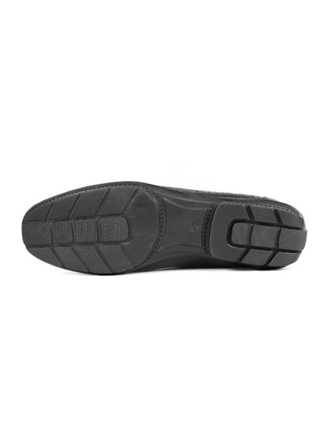 Mont Hawk Mallorca Men's Genuine Leather Slip-On Loafers – Premium Leather Casual & Semi Formal Shoes with Flexible TPR Rubber Sole, Comfortable Office Driving Walking Footwear with New Sole (Black) - Image 3