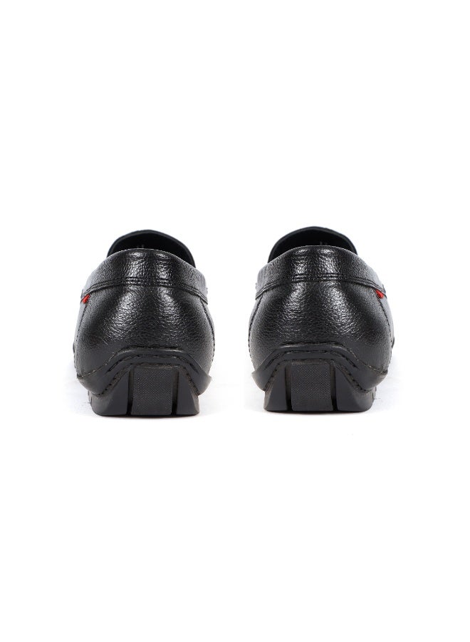 Mont Hawk Mallorca Men's Genuine Leather Slip-On Loafers – Premium Leather Casual & Semi Formal Shoes with Flexible TPR Rubber Sole, Comfortable Office Driving Walking Footwear with New Sole (Black) - Image 5