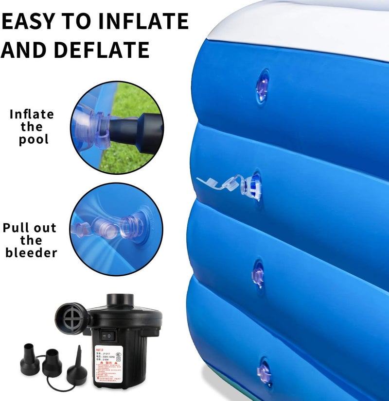 YOUMI Inflatable Swimming Pool, 70x55x29 inch Inflatable Pool, Family Pool, Summer Water Party, Kids, Outdoor, Garden, Backyard (A 70x55x29in) - Image 3