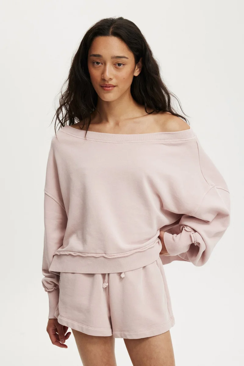 OFF SHOULDER SWEATSHIRT