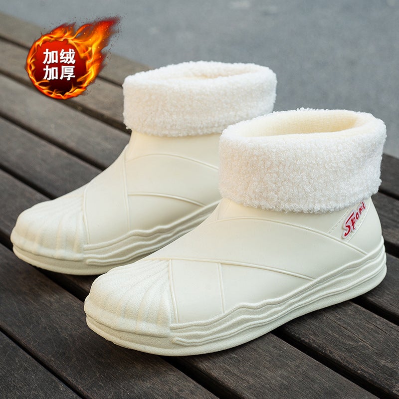 Korean Style Fashionable Rain Boots Women'S Outer Wear Short Non-Slip Rain Boots All-Match Shell Head Adult Waterproof Shoes Rubber Shoes - Image 1