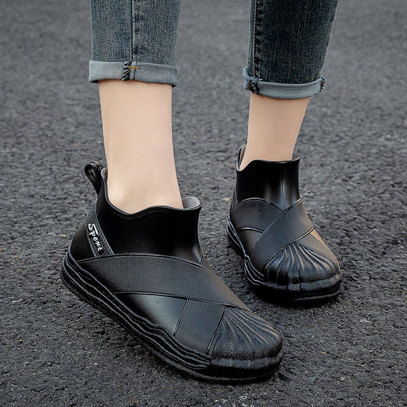 Korean Style Fashionable Rain Boots Women'S Outer Wear Short Non-Slip Rain Boots All-Match Shell Head Adult Waterproof Shoes Rubber Shoes - Image 2