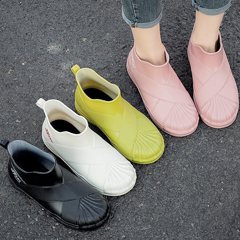 Korean Style Fashionable Rain Boots Women'S Outer Wear Short Non-Slip Rain Boots All-Match Shell Head Adult Waterproof Shoes Rubber Shoes - Image 3