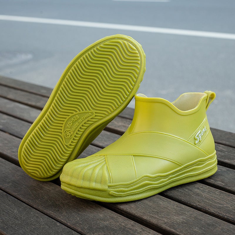 Korean Style Fashionable Rain Boots Women'S Outer Wear Short Non-Slip Rain Boots All-Match Shell Head Adult Waterproof Shoes Rubber Shoes - Image 5