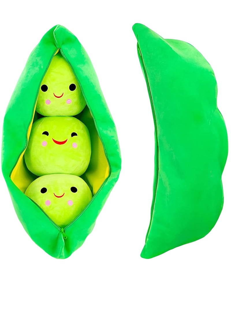 Bukela - Giant Peas in A Pod Plush Toy Pea Pod Pillow Cute Pea Stuffed Toys Plant Doll Various Sizes (Green Beans) - Image 1