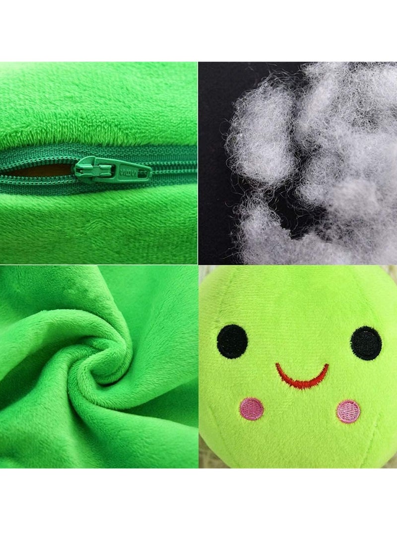 Bukela - Giant Peas in A Pod Plush Toy Pea Pod Pillow Cute Pea Stuffed Toys Plant Doll Various Sizes (Green Beans) - Image 1