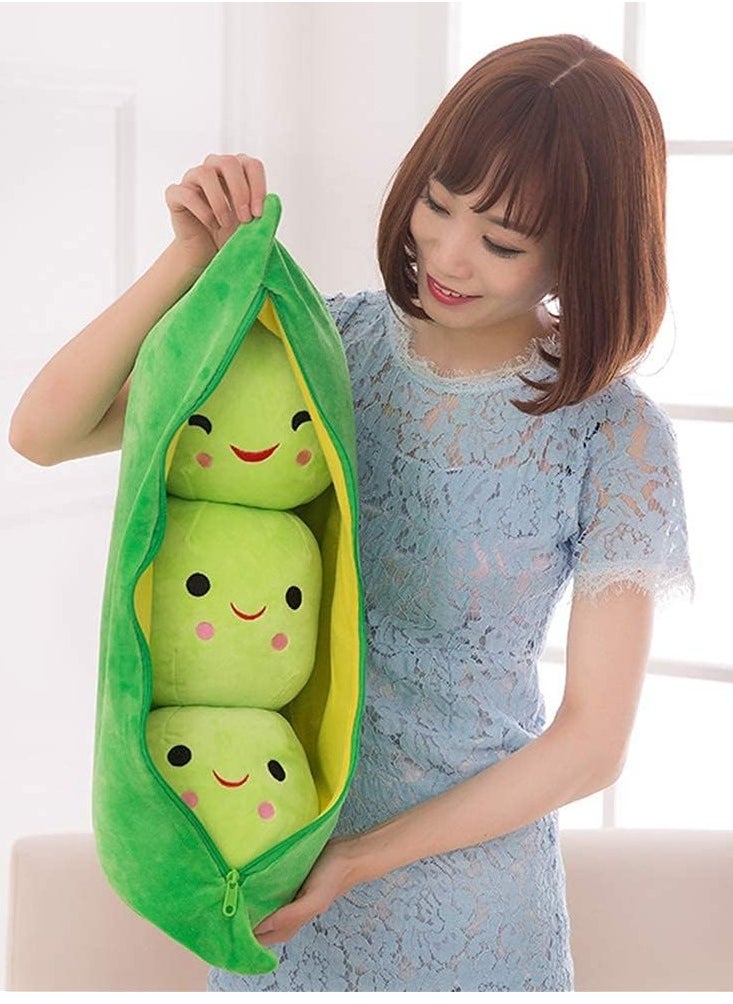 Bukela - Giant Peas in A Pod Plush Toy Pea Pod Pillow Cute Pea Stuffed Toys Plant Doll Various Sizes (Green Beans) - Image 1