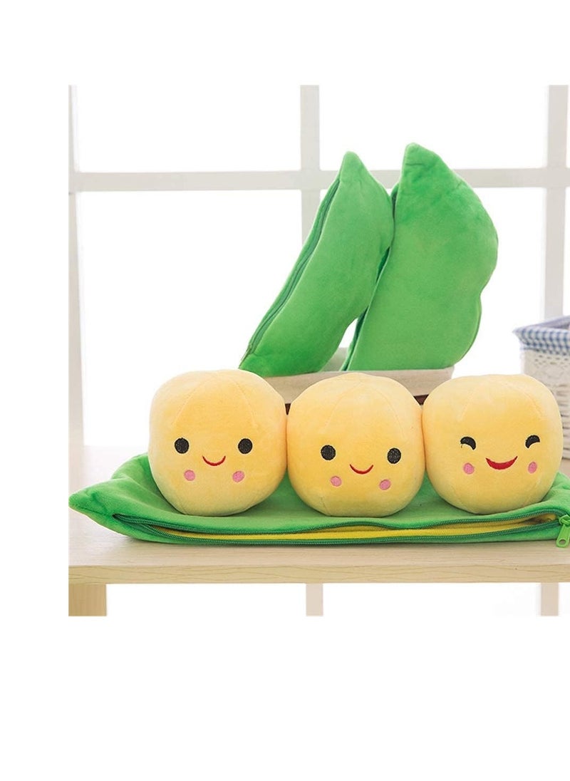 Bukela - Giant Peas in A Pod Plush Toy Pea Pod Pillow Cute Pea Stuffed Toys Plant Doll Various Sizes (Green Beans) - Image 1