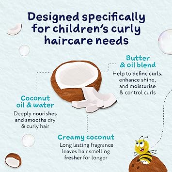 Childs Farm CocoNourish Leavein Conditioner Hair Spray Define Curls Smooth Styling Protector Coconut Kids 100ml - Image 4
