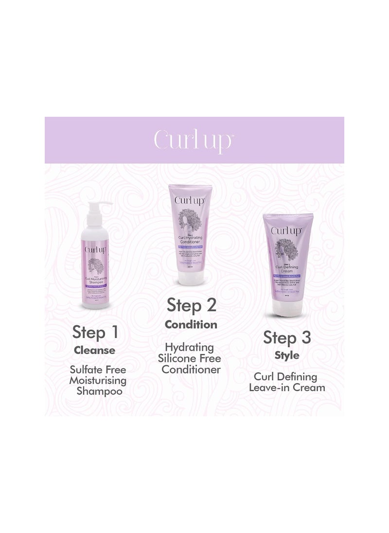 Curl Up Care Bundle with Curly Hair Shampoo, Conditioner and Leave in Curl Defining Cream - For Dry Frizzy, Wavy & Curly Hair - Sulphate Paraben And Silicone Free (Combo of 3)  - Image 3