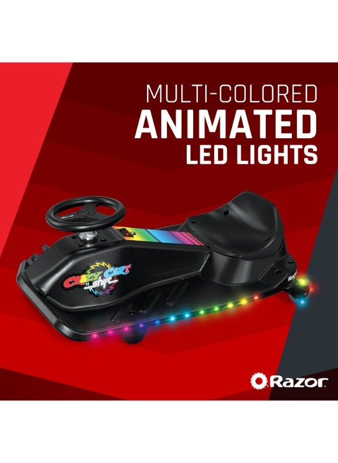 Razor - Crazy Cart Shift Lightshow, Go Kart for Kids, 13km/h Max Speed, Multi-Color LED Underglow, Simplified Steering, 12V Battery, 54 kg Limit - Ultimate Drift Kart For Kids - Image 1