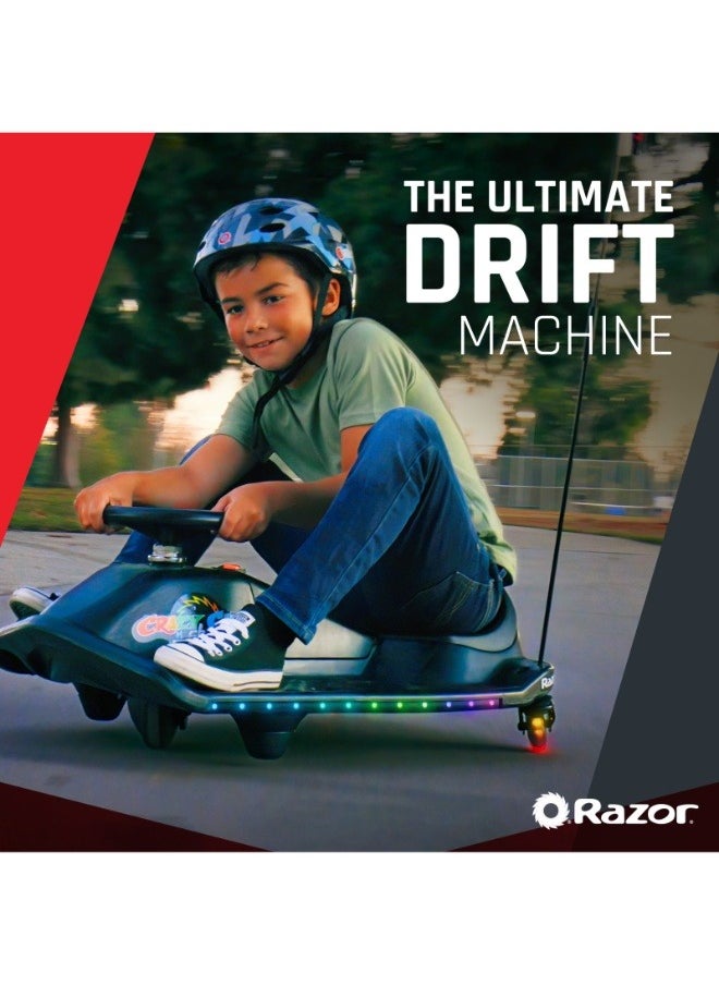 Razor - Crazy Cart Shift Lightshow, Go Kart for Kids, 13km/h Max Speed, Multi-Color LED Underglow, Simplified Steering, 12V Battery, 54 kg Limit - Ultimate Drift Kart For Kids - Image 1