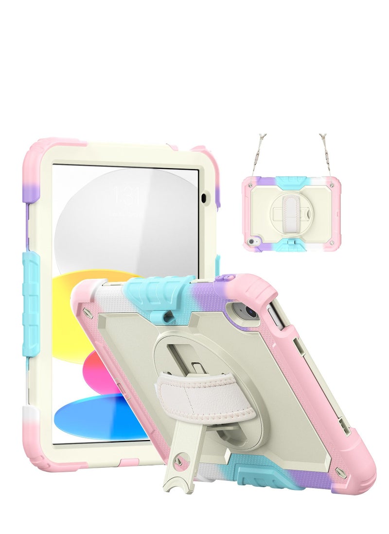 GULFLINK Back Cover Protect Case for ipad 10th 10.9 inch 2022（A2757/A2777 ) Colorful pink  - Image 1