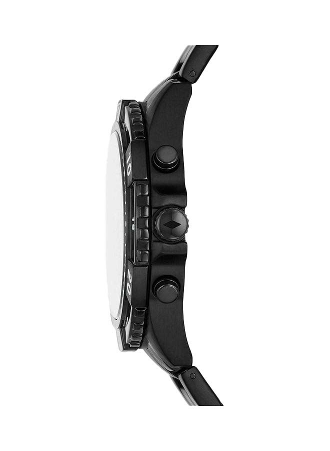 FOSSIL Men Garrett Chronograph Stainless Steel Watch FS5773 - 44 mm - Black - Image 3