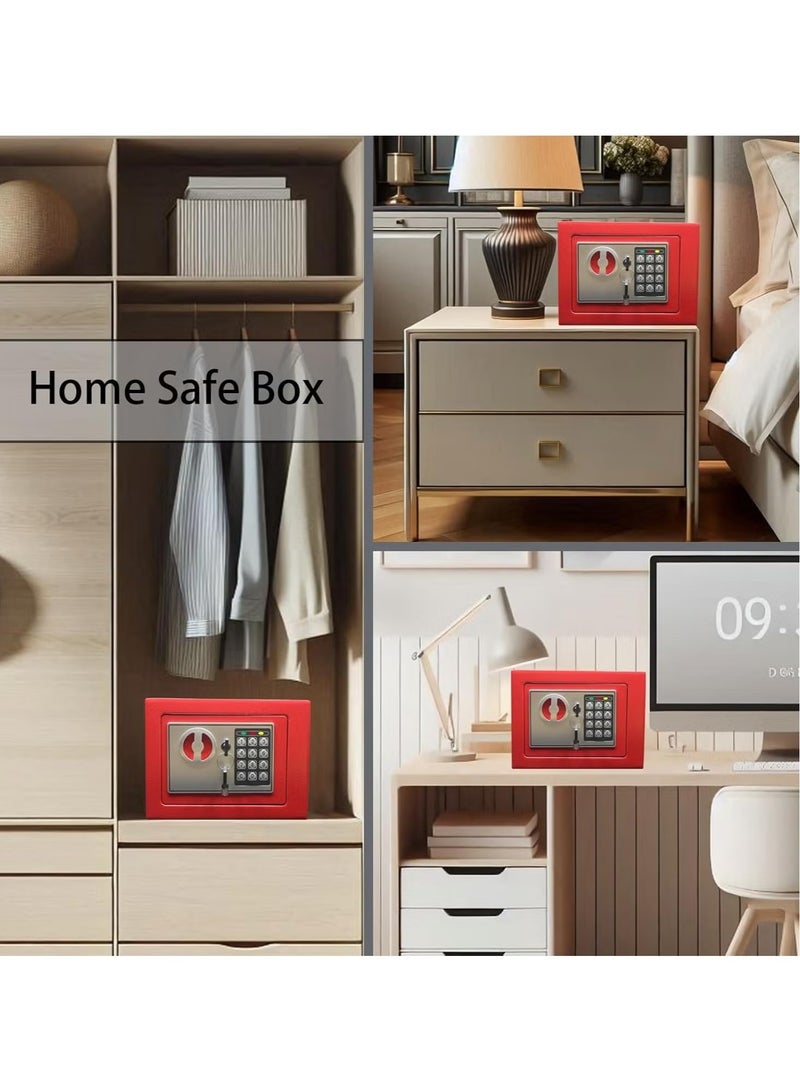 صندوق أمان صغير مع لوحة مفاتيح ومفاتيح، صناديق قفل المال، صندوق أمان إلكتروني شخصي مخفي، صناديق أمان من سبائك الصلب للاستخدام المنزلي والمكتبي وغرف الفنادق والأعمال والمجوهرات والنقد - Image 2