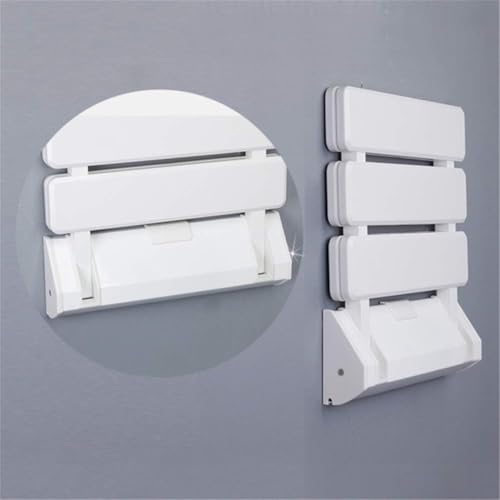 STORE 2508 Store2508 Folding Shower Seat Wall Mount ABS & Aluminium Body Foldable Stool Bench Non Slip Bath Seat White - Image 5