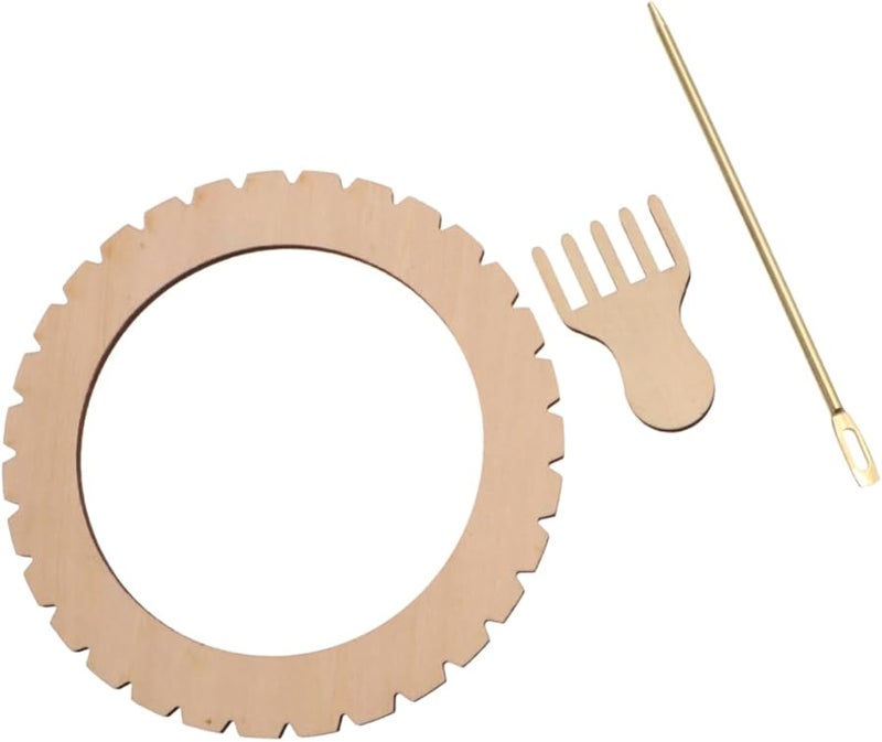 Wooden Crochet Weaving Loom Round Craft Kit For DIY Handmade Tapestry - Image 1