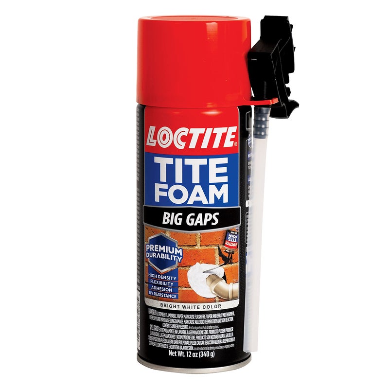 Loctite Tite Foam Big Gaps Spray Foam Sealant, 12 fl oz Can, 1 Pack - Polyurethane Expanding Insulation - Image 1
