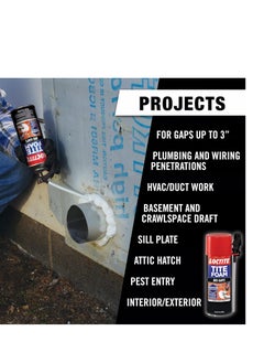 Loctite Loctite Tite Foam Big Gaps Spray Foam Sealant, Polyurethane Expanding Foam Insulation - 12 fl oz Can, Pack of 1  - Image 2