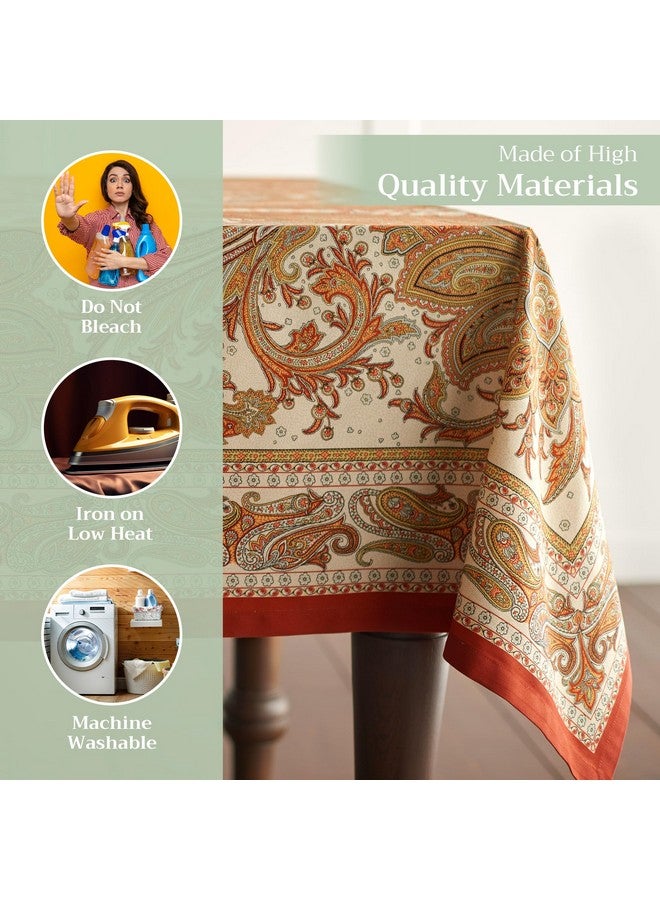 Maison d' Hermine 100% Cotton Table Cover - 60"x108" Rectangle Decorative Tablecloth - Washable Tablecloths for Dining, Home & Party - For Thanksgiving & Christmas - Kashmir Paisley Collection - Image 3