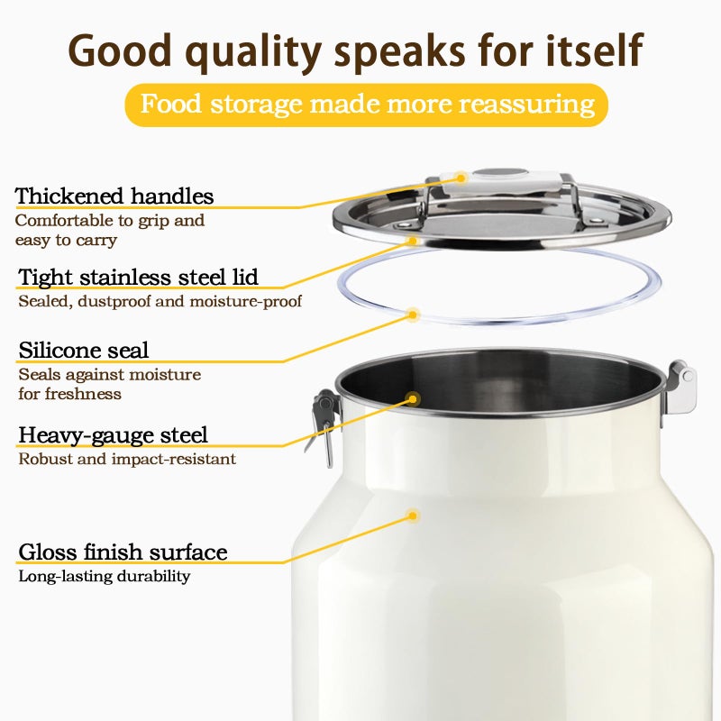 Aloxina Dog-Cat Food Storage Container 40 lb/38 Qt, Large Stainless Steel Pet Food Bin with Airtight Lid & Scoop Included, Durable 304 Metal Storage for Dogs & Cats - Image 4