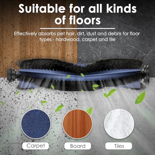 BRUVISH (20 Pack) X10 Pro Omni Replacement Parts Accessories Kit for Eufy X10 Pro Omni Robot Vacuum, 2 Roller Brushes, 4 Side Brushes, 5 Dust Bags, 5 HEPA Filters, 4 Mop Pads - Image 3
