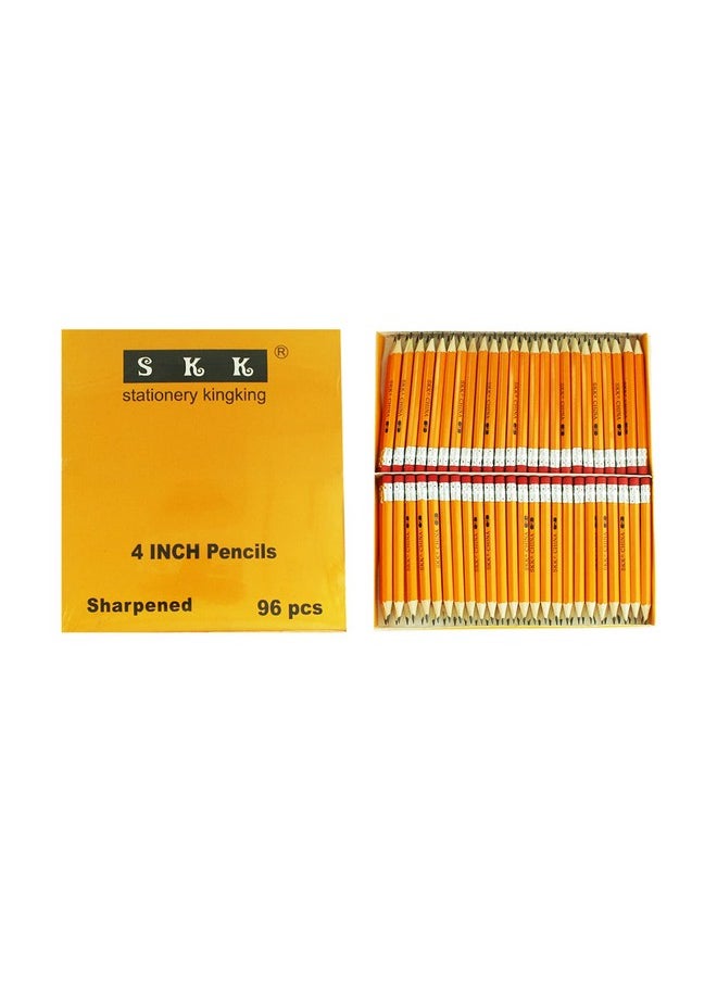 SKKSTATIONERY Half Pencils With Eraser Tops, Golf Pencils, 4 Inch Mini Pencils, Classroom, Pew - #2 Hb, Hexagon, Pre-Sharpened, 96/Box.  - Image 1