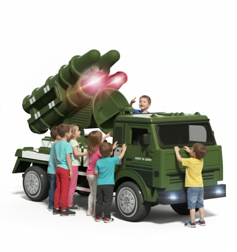 Manos Military Missile Launcher Toy Truck, Die-Cast Model Vehicle, Green Pack of 1 (Toy for 4 5 6 7 8 9 10 Years Old Kids) - Image 1