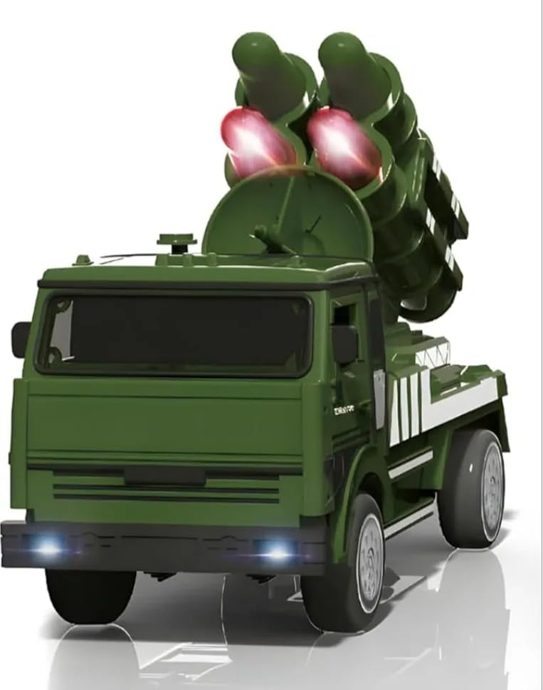 Manos Military Missile Launcher Toy Truck, Die-Cast Model Vehicle, Green Pack of 1 (Toy for 4 5 6 7 8 9 10 Years Old Kids) - Image 2