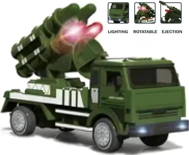 Manos Military Missile Launcher Toy Truck, Die-Cast Model Vehicle, Green Pack of 1 (Toy for 4 5 6 7 8 9 10 Years Old Kids) - Image 3