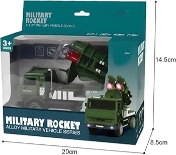 Manos Military Missile Launcher Toy Truck, Die-Cast Model Vehicle, Green Pack of 1 (Toy for 4 5 6 7 8 9 10 Years Old Kids) - Image 4