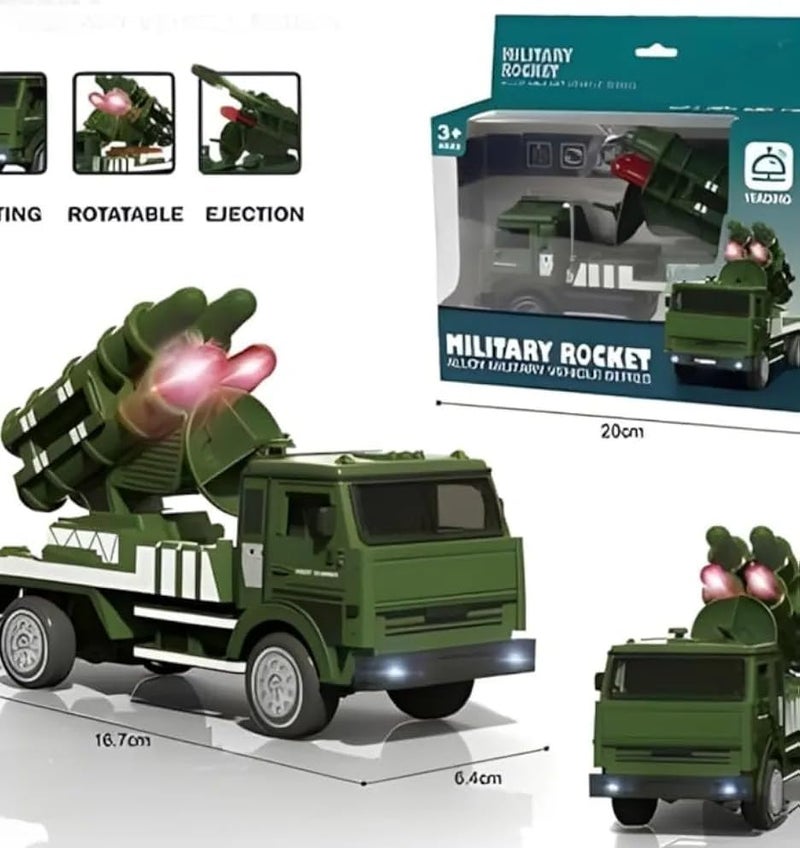 Manos Military Missile Launcher Toy Truck, Die-Cast Model Vehicle, Green Pack of 1 (Toy for 4 5 6 7 8 9 10 Years Old Kids) - Image 5