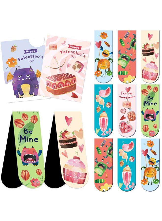 WorldBazaar 36pcs Valentine's Day Magnetic Bookmarks with Cards Valentine Gift for Kids - Image 1