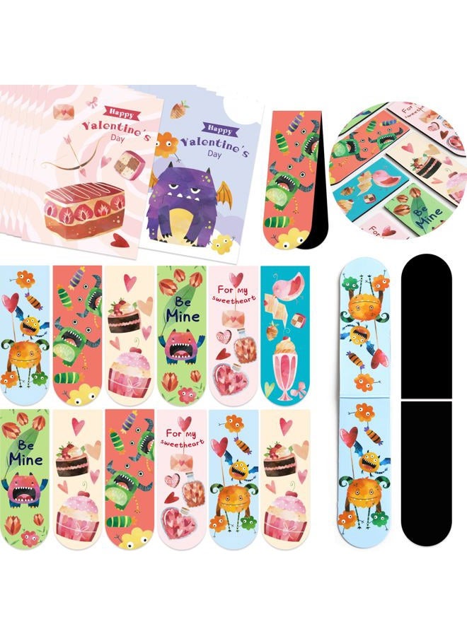 WorldBazaar 36pcs Valentine's Day Magnetic Bookmarks with Cards Valentine Gift for Kids - Image 3