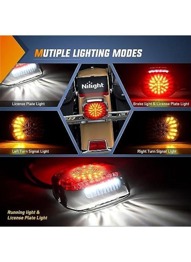 Arabest - d LED Tail Light for Harley Davidson Dyna Sportster 883 1200 Road King Glide Electra Heritage - Plug and Play Motorcycle Brake Turn Signal Driving License Plate Rear Light - Image 1