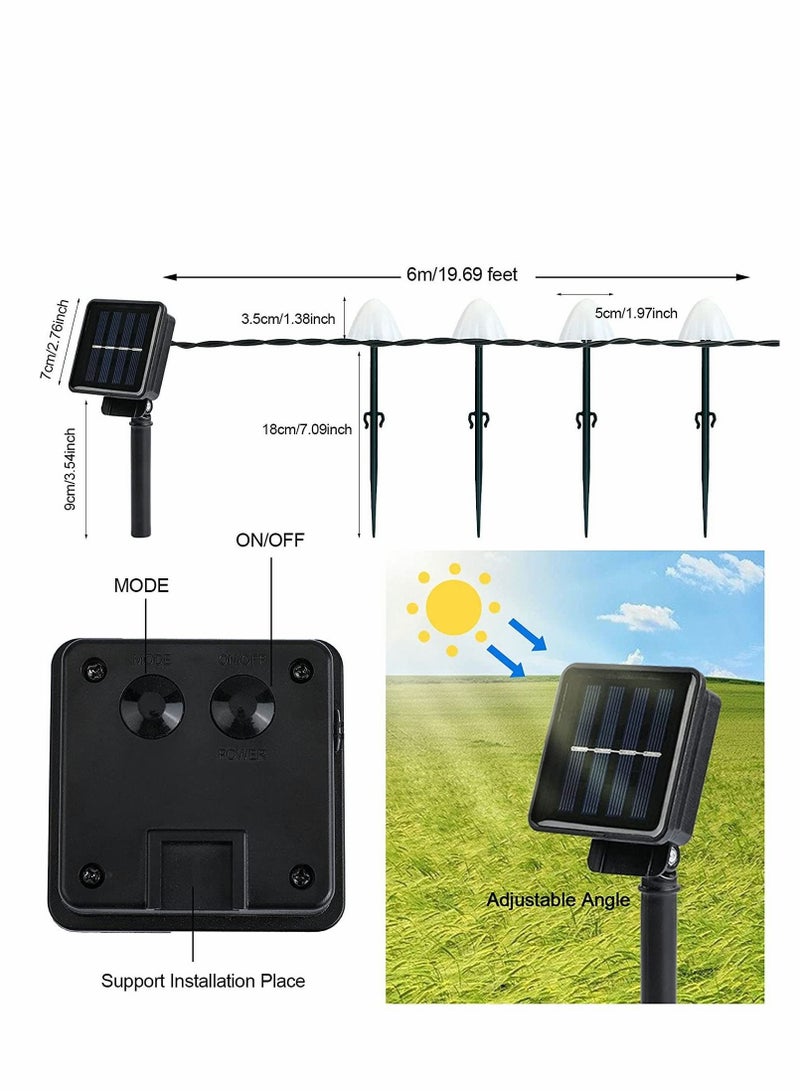 كابتن تيك Solar-Powered Pathway Lights, 12 Pcs Mini Solar Mushroom Light Outdoor Waterproof Cute Shaped Landscape Lights for Landscapes, Gardens, Pathways, Walkways and Driveways (Warm White) - Image 1