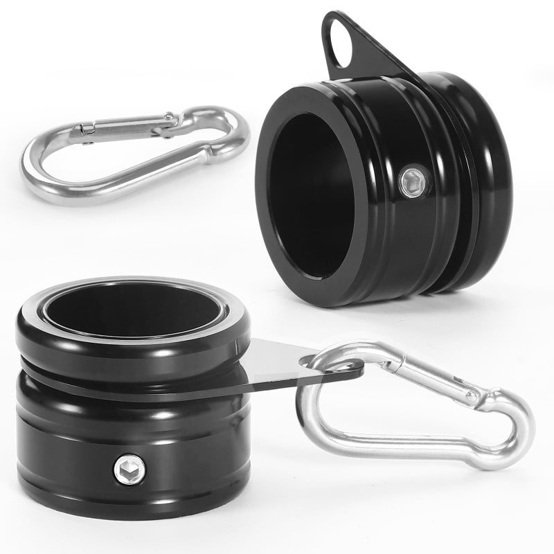 Anovo Flag Pole Rings Aluminum Alloy Flag Pole Clips Swivels 360 Rotating Anti Wrap Mounting Ring with Carabiner Flag Pole Kit Parts 1 Inch Pack of 2Black - Image 2