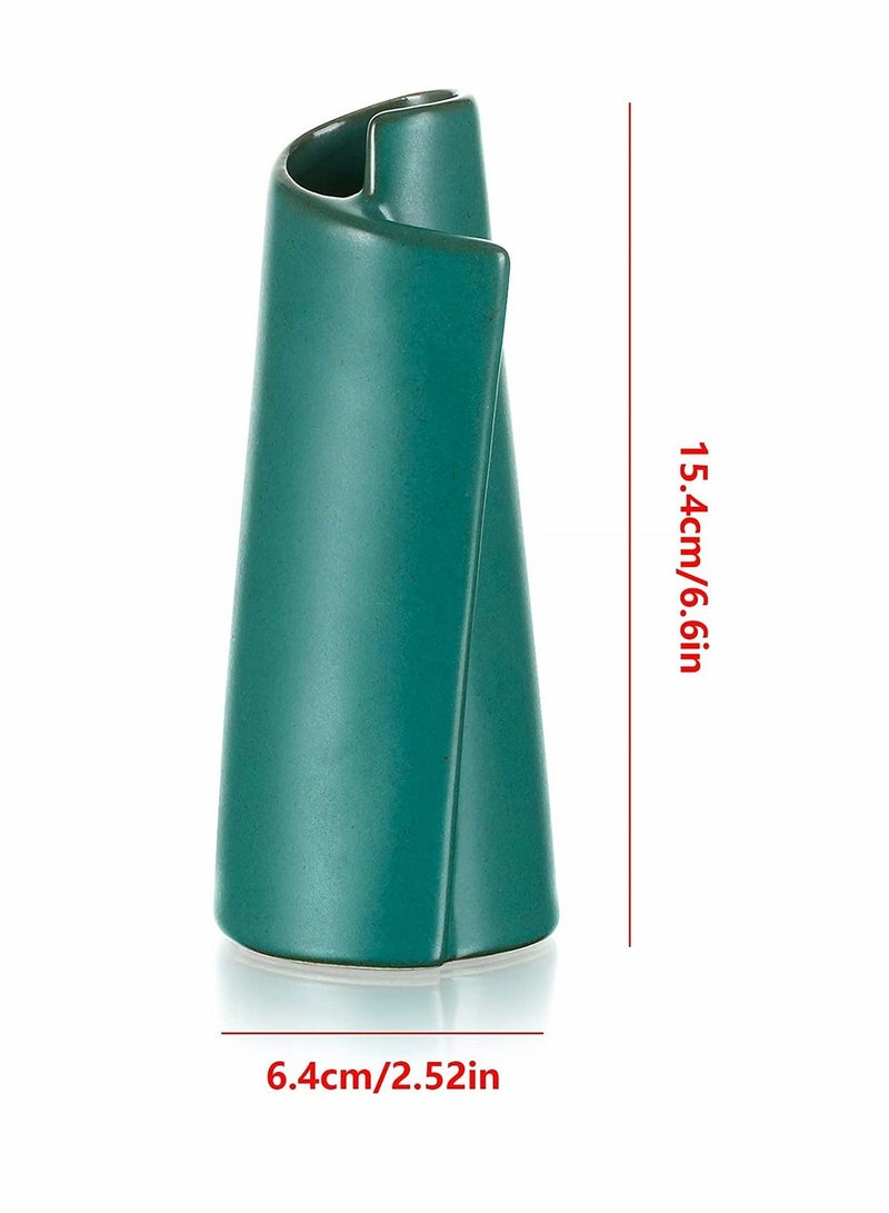 SYOSI Vases, Ceramic, Modern Small Vase Creativity Decorative, for Home Living Room, Kitchen Fireplace Decor, Home Decorative Green (Not Include Flower)  - Image 5
